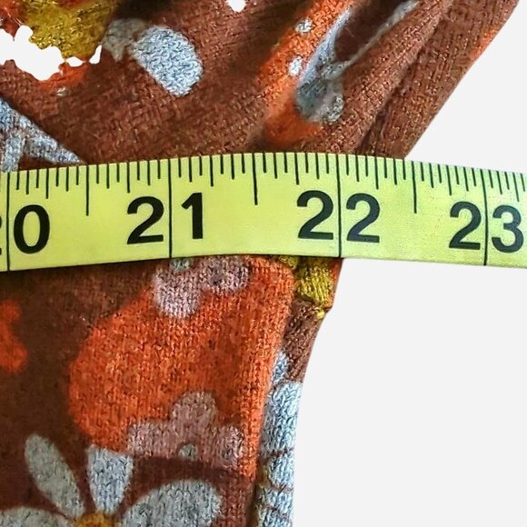 L.A. Soul Brown Mushroom Floral Dress Long Sleeve Cowl Neck Retro Cottagecore XL - Picture 7 of 7